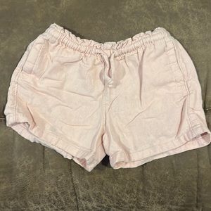 Light Pink Linen Toddler Girl Shorts